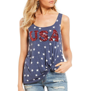 🆕️  Miss Chievous Sequin USA Star Tank Top